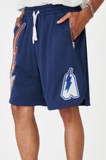 Load image into Gallery viewer, Lightning Shorts - Blue/Orange
