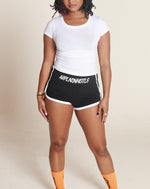 Load image into Gallery viewer, Varsity Shorties Black/White
